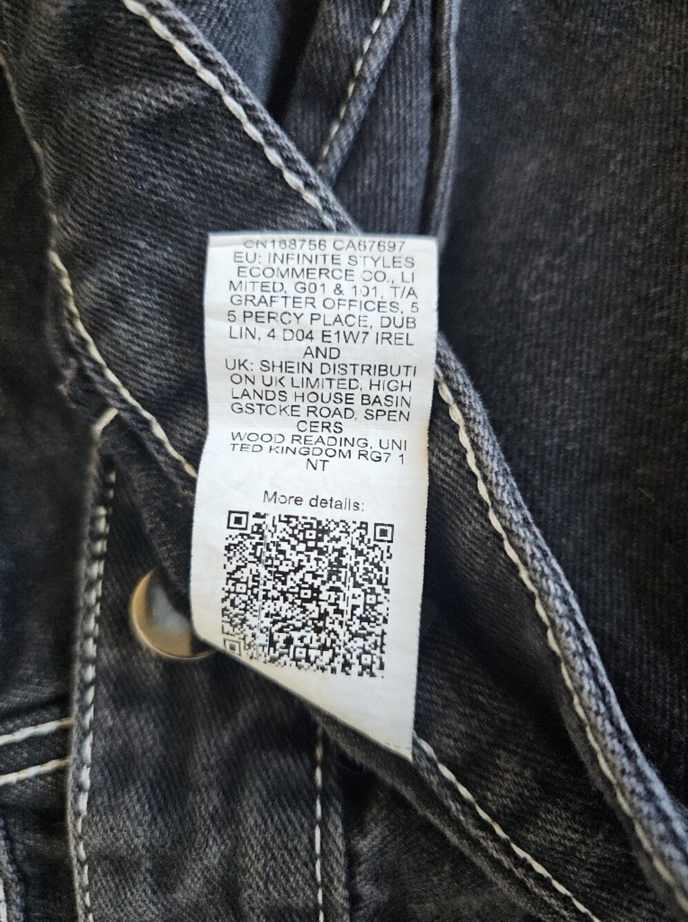 Manfinity Black Contrast Stitch Cargo Jeans XXL - Picture 12 of 15